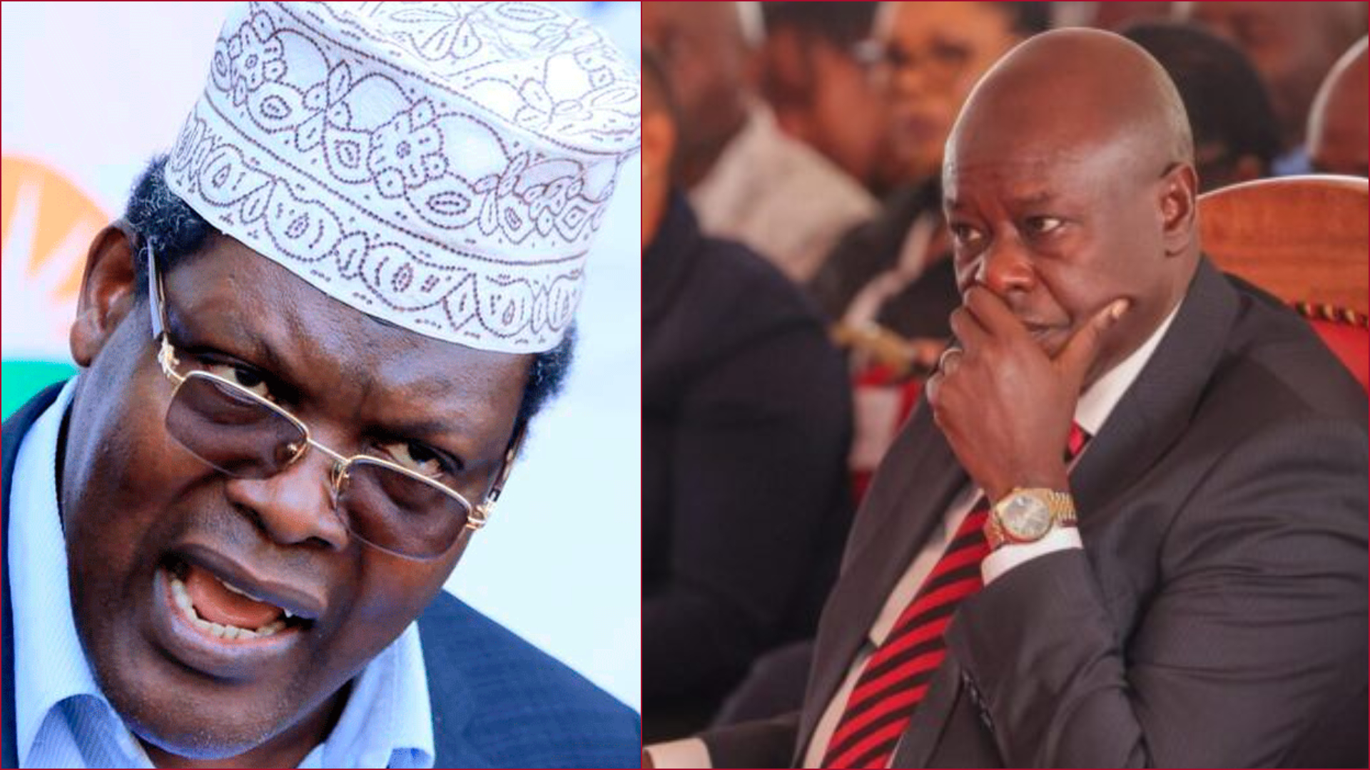 Collaged images of lawyer Miguna Miguna and former deputy president Rigathi Gachagua.